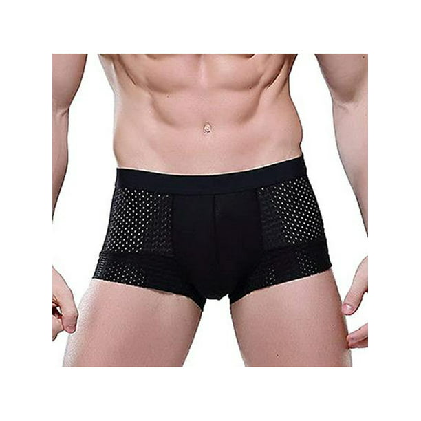 Mens Breathable Underwear Comfy Cotton Boxer Briefs Soft Shorts Bulge Underpants